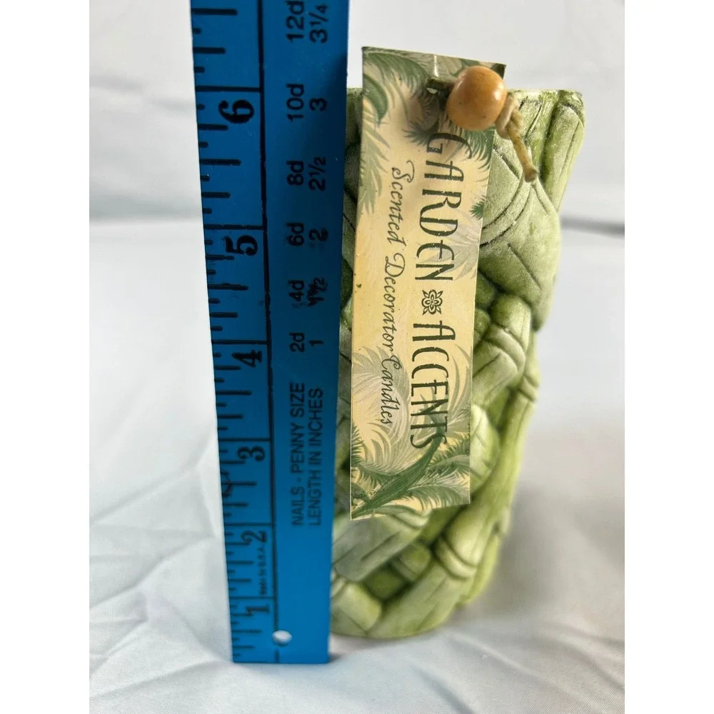 Garden Accents Scented Sculpted Leaf Pillar Candle Green 6 inch Lava Enterprises